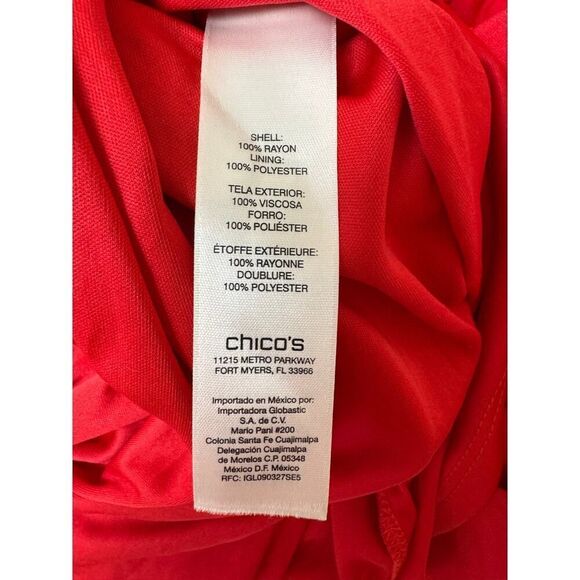 Chicos Maxi Dress Empire Waist Rayon Red Sleeveless - Size 0 Petite - Picture 9 of 10